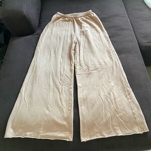 Offline By Aerie OTT Fleece Super Wide Leg Pant Tan